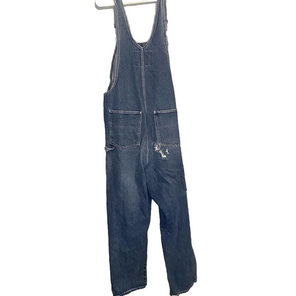 90s Vintage Guide Gear Denim Coveralls‎ Overalls Outerwear VTG 2XL Distressed - Picture 4 of 12